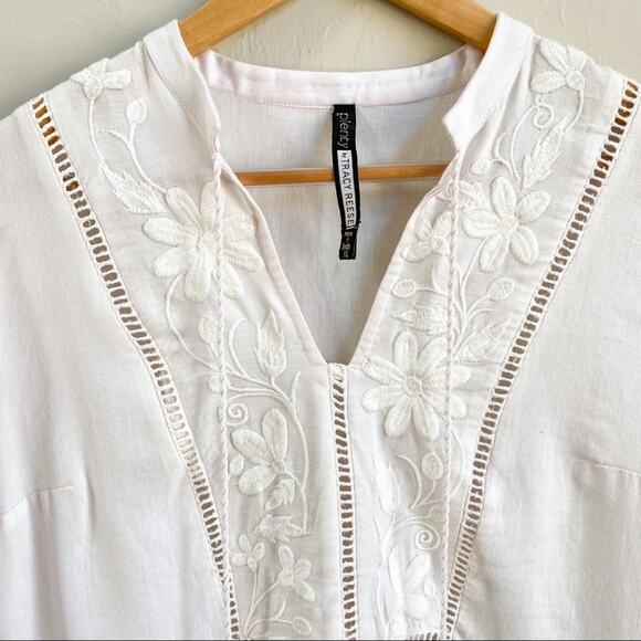 Plenty By Tracy Reese Embroidered Pink Kurta Top - Picture 4 of 6